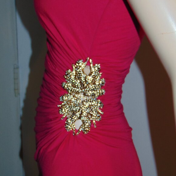 SKY Strapless Mini DressY2K Artsy Jeweled Tigers Pink Bodycon Mob Wife Elegant - Picture 8 of 11